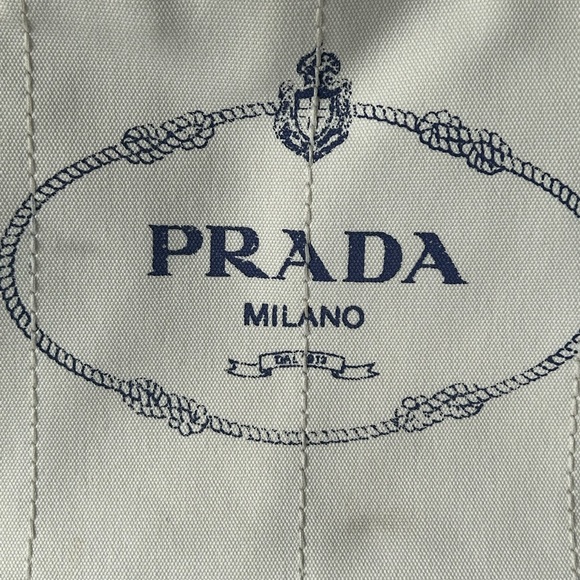 Authentic Prada Canapa Canvas Tote Bag - Comes with Authenticity Card - Picture 7 of 15